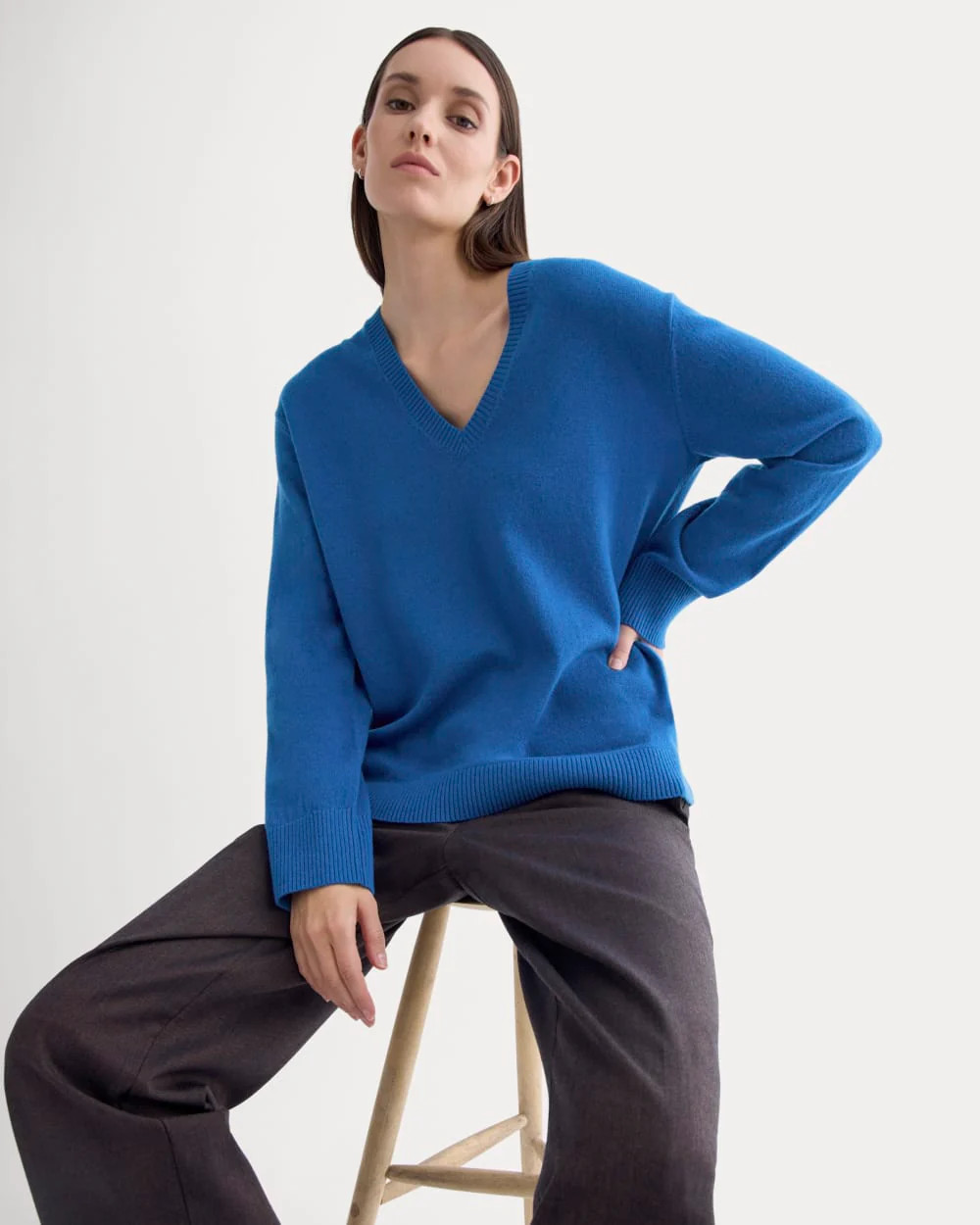 The Classic V in Cashmere | Classic Blue | Everlane