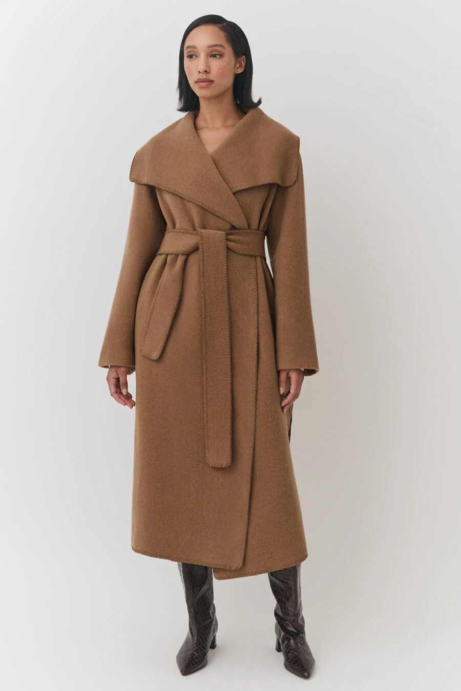 Wool Draped Collar Coat | Cuyana