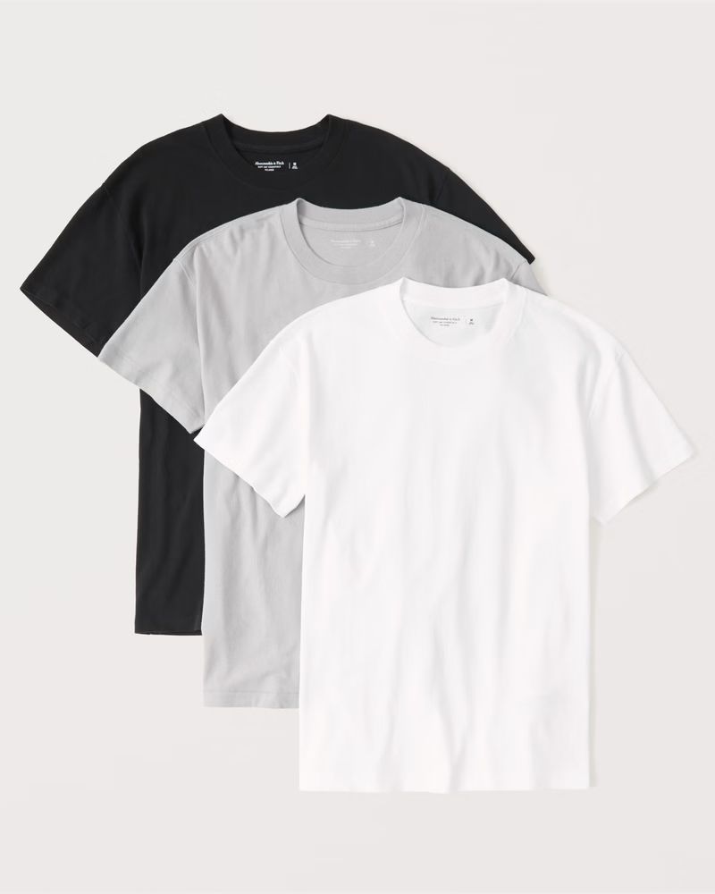3-Pack Essential Relaxed Crew Tee | Abercrombie & Fitch (US)