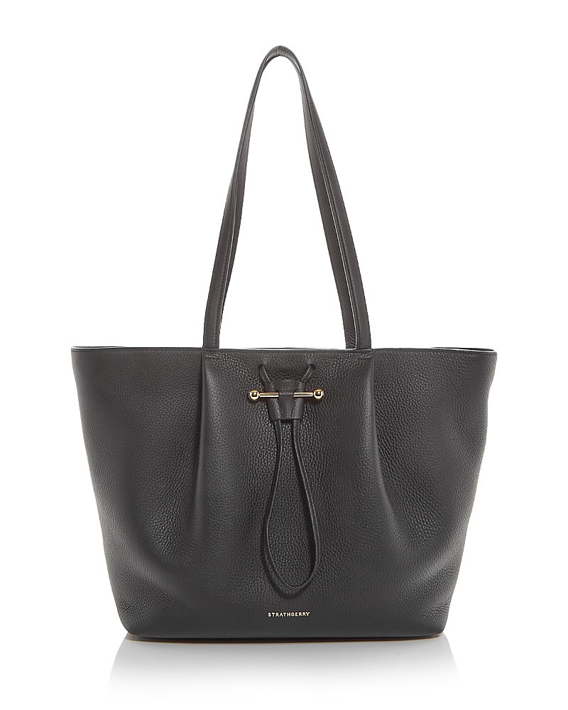 Strathberry Osette leather shopper tote in black