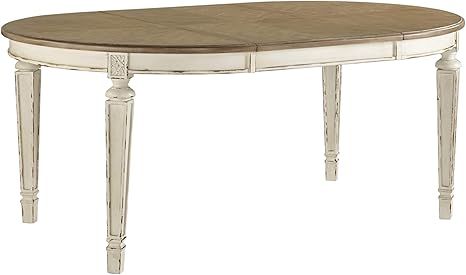 Signature Design by Ashley Realyn Dining Room Extension Table, Chipped White | Amazon (US)