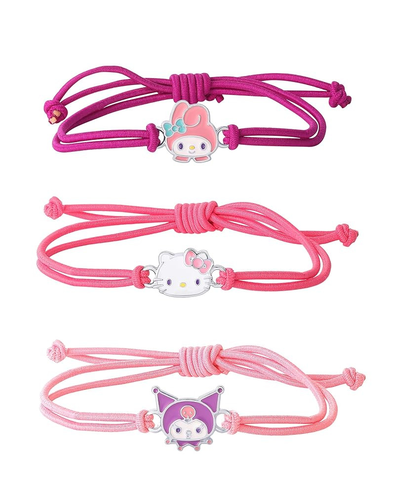 Hello Kitty Sanrio Cord Bracelet 3-Piece Set with Kuromi, My Melody Charms, Officially Licensed | Amazon (US)