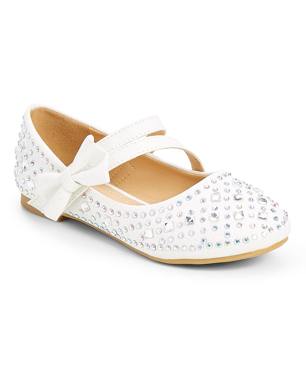 White Embellished Bow-Accent Mary Jane - Girls | zulily