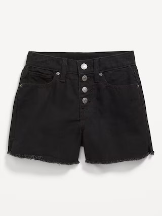 High-Waisted Wow Frayed-Hem Jean Shorts for Girls | Old Navy (US)