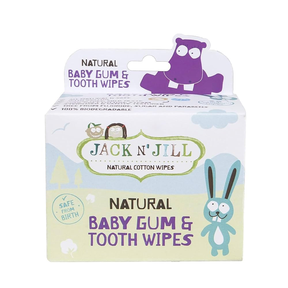 Jack N' Jill Baby Gum and Tooth Wipes, White, 25 Pack | Amazon (US)