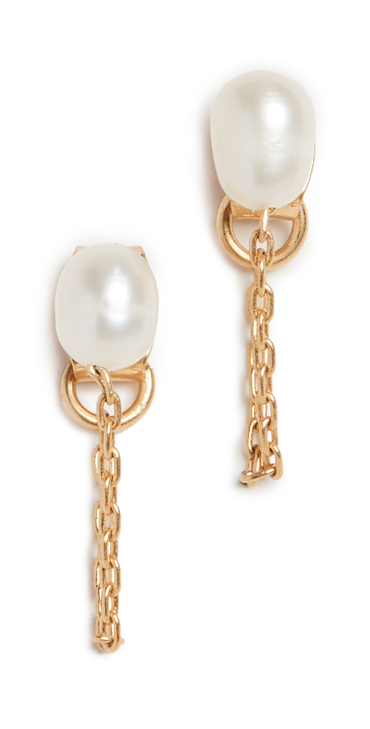 Madewell Freshwater Pearl Chain Stud Earrings | Shopbop