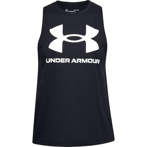 Under Armour Women's Live Sportstyle Graphic Tank, (001) Black / / White, Large | Amazon (US)