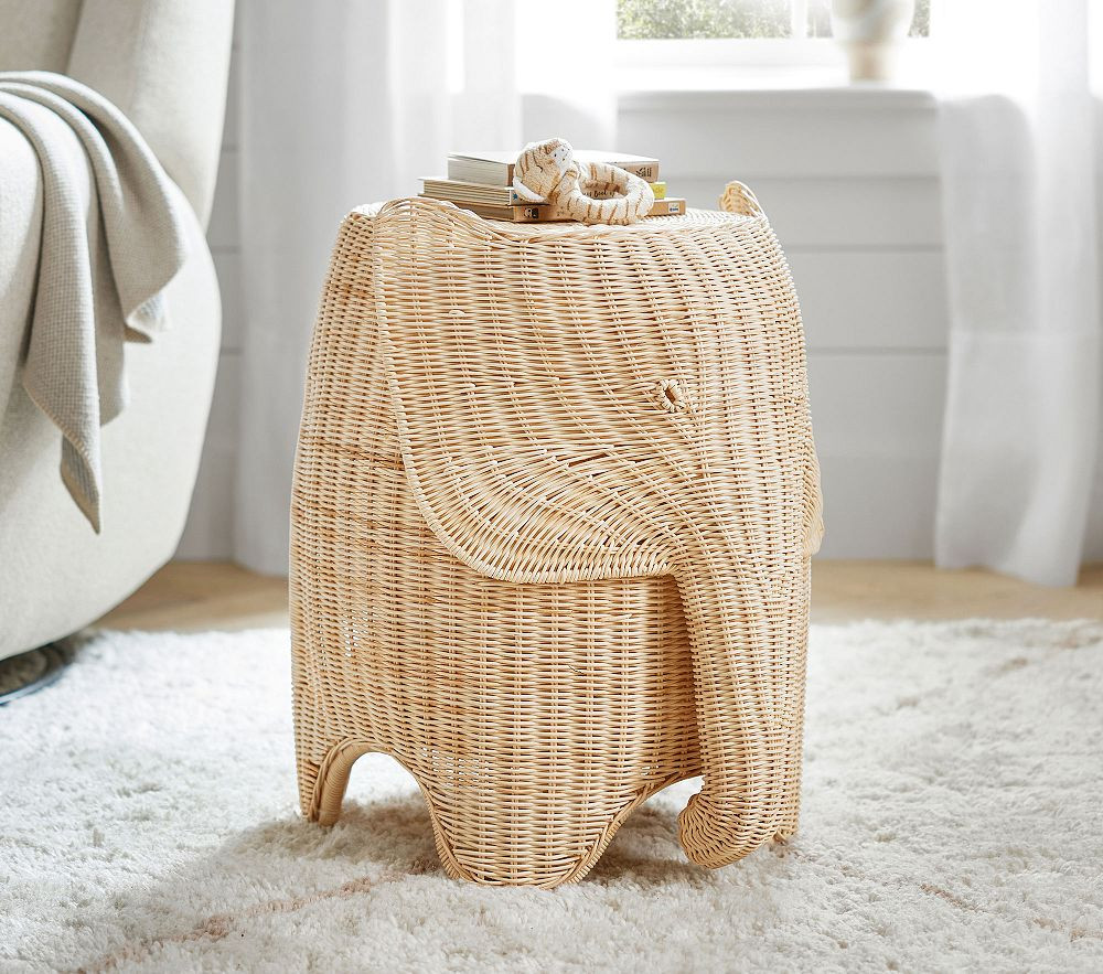 Rattan Elephant Side Table (22") | Pottery Barn Kids