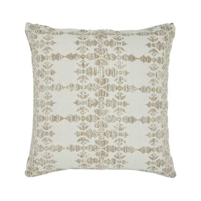 Better Homes & Gardens 20" x 20" Acros Geo Beige Cotton Polyester Decorative Pillow | Walmart (US)