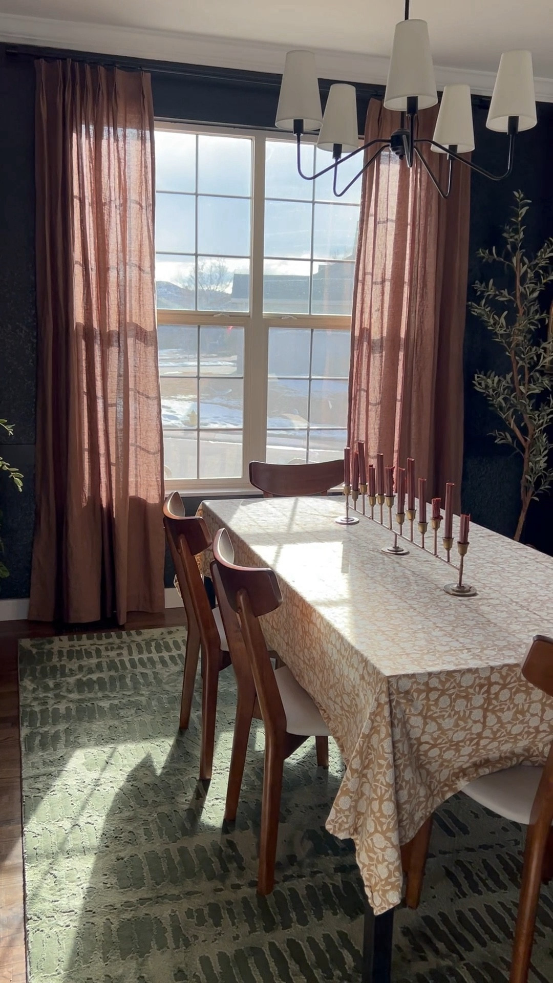 Moody dining room with two pages curtains 

#LTKhome #LTKMostLoved #LTKVideo