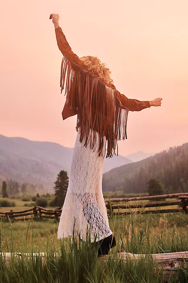 Faux-Suede Fringe Buttondown Shirt | Anthropologie (US)