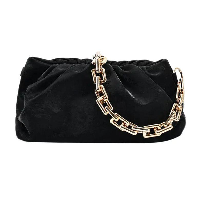 Chinatera Fashion Cloud Women Shoulder Handbag Lady Chain Underarm Clutch (Black) | Walmart (US)