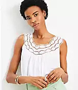 Cutout Lace Tank Top | LOFT