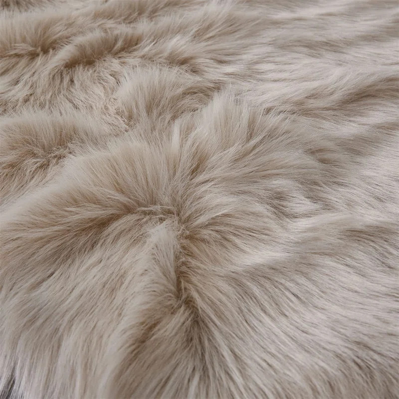 Lechelle Handmade Faux Sheepskin Beige Rug | Wayfair North America