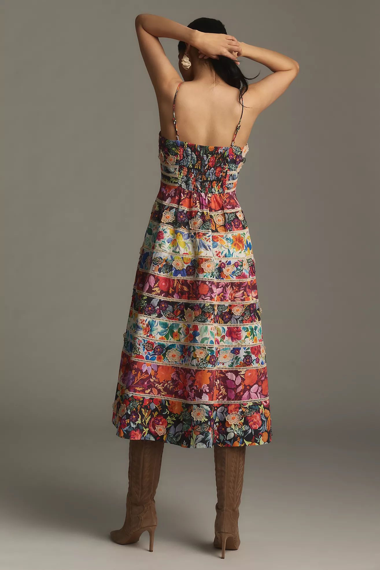 Maeve Square-Neck Sleeveless Midi Dress | Anthropologie (US)