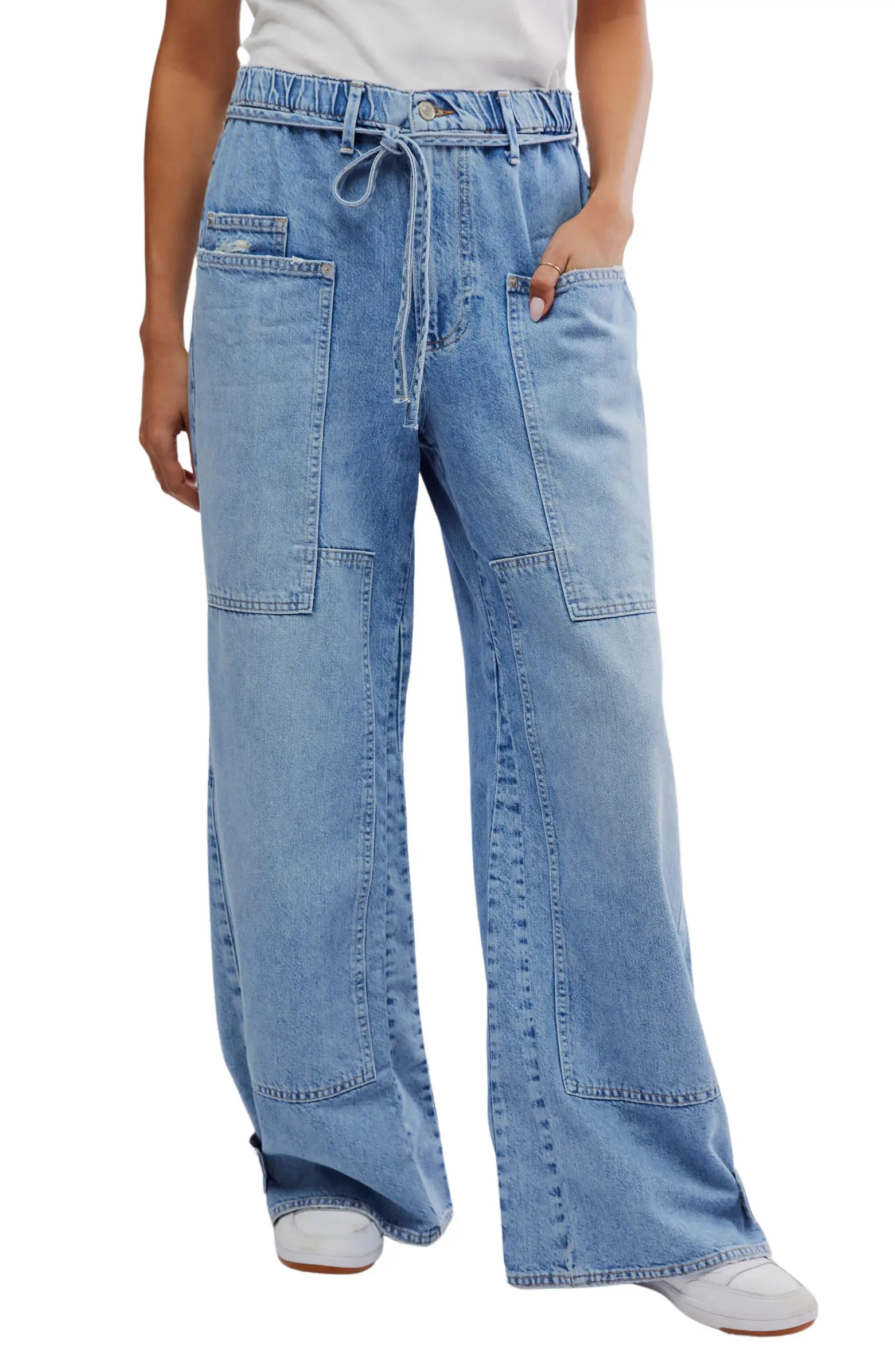 Curvy Outlaw Wide Leg Cargo Jeans | Nordstrom