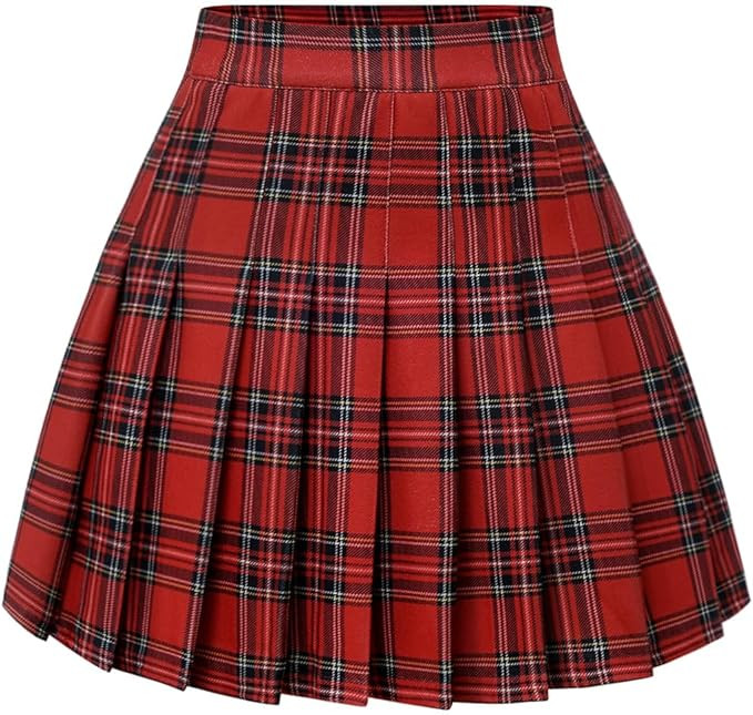 Pleated Skirts for Women High Waist Mini Tennis Skater Skirt Casual Basic Skirts Cheerleader | Amazon (US)
