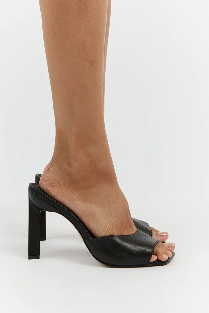 ALIAS MAE FAWN BLACK LEATHER HEEL | DISSH