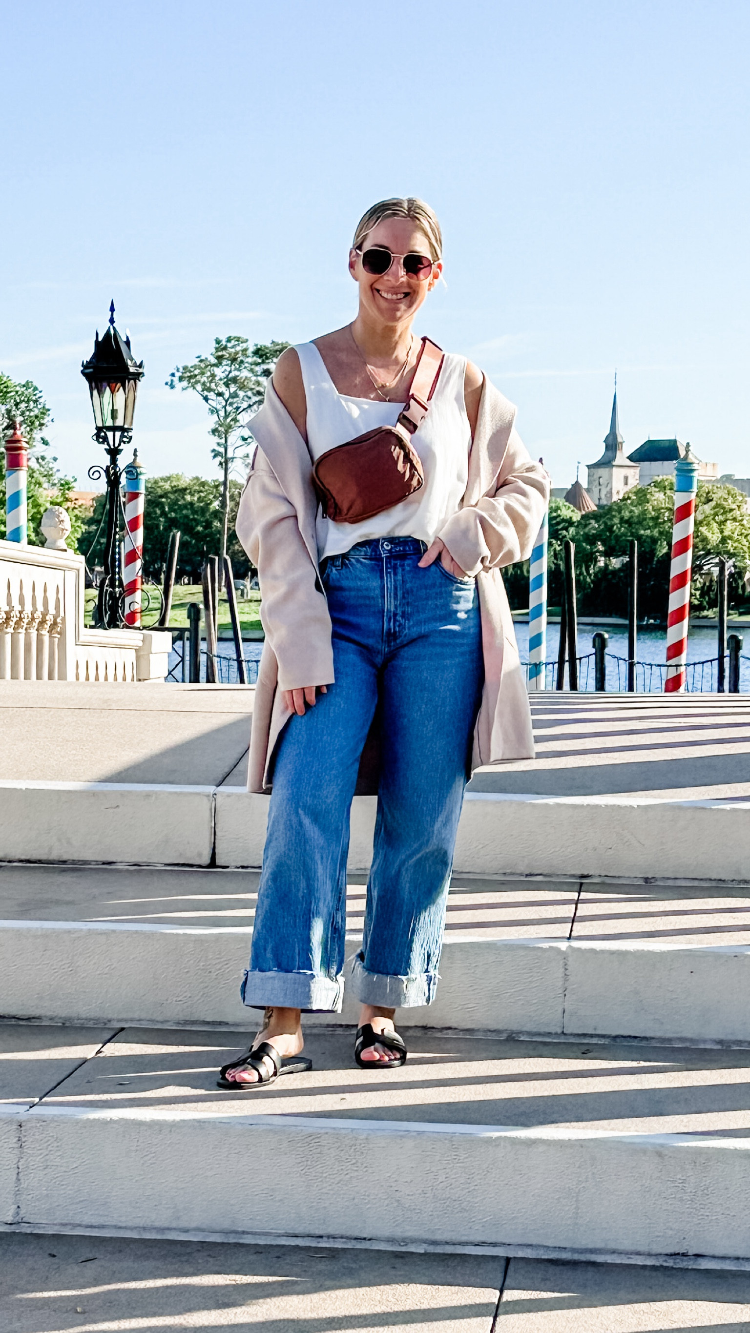 Me standing over the Venice Canals! Medium tank and coatigan and tts 29 short jeans that I cuffed. 

#LTKfindsunder50 #LTKtravel #LTKstyletip