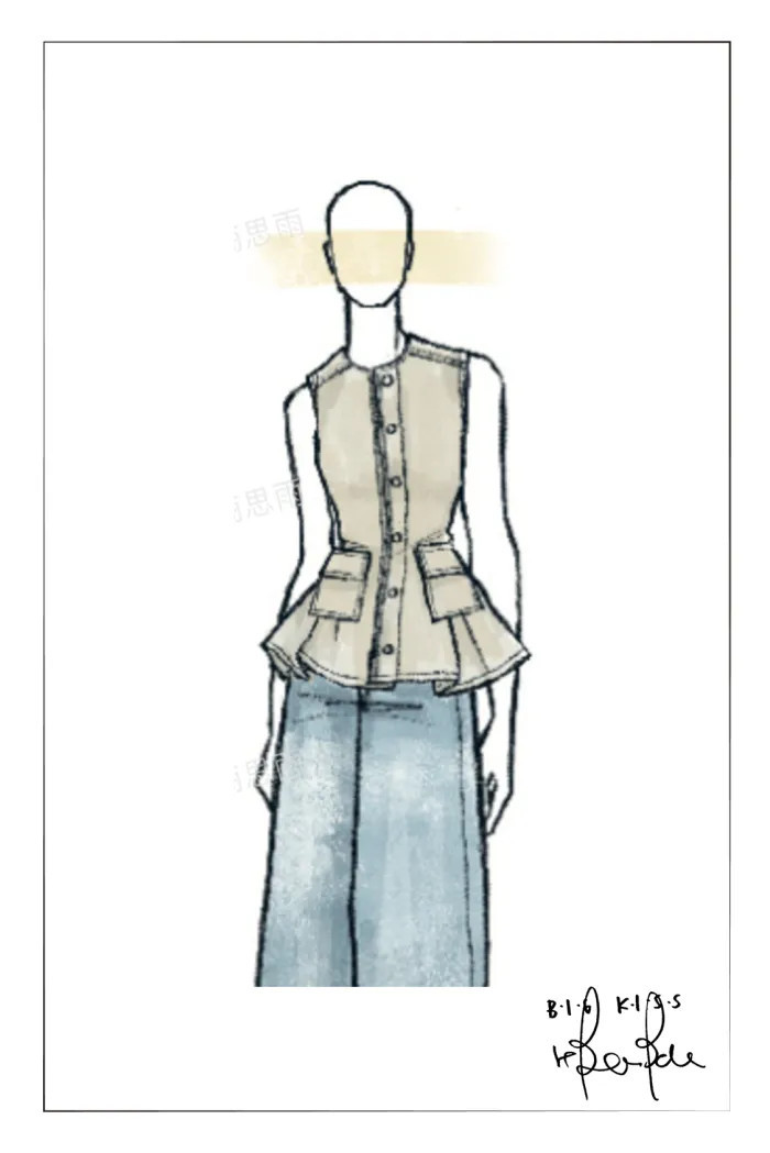 Lily White Sleeveless Vest Top in Cotton Denim | Fabrique