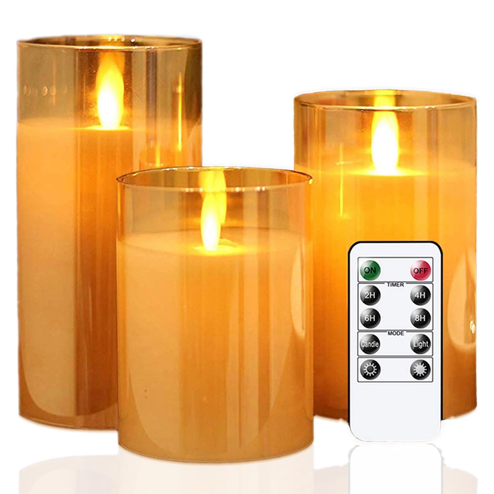 Goldprice Flameless Led Candles Flickering, Candle Real Wax Fake Wick Moving Flame Faux Wickless ... | Walmart (US)