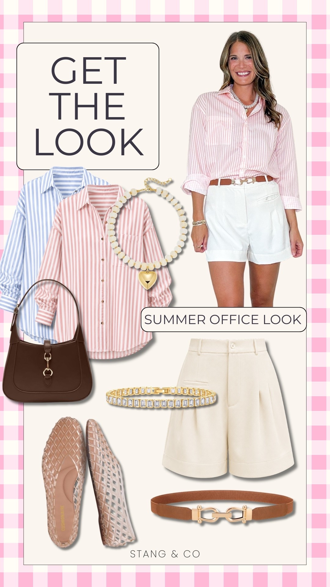 A classic summer office look I’ll be wearing on repeat. The striped button down keeps it light, the tailored shorts are so flattering, and the accessories pull everything together without feeling overdone.

Summer office outfit, workwear inspiration, striped button down, tailored shorts, business casual, office style, neutral accessories, woven flats, everyday outfit, tall girl style, StangandCo

#LTKootd #LTKWorkwear #LTKTall