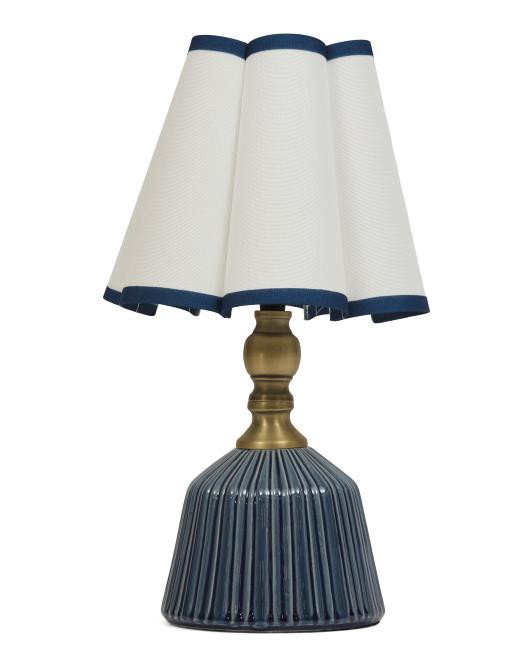 11x18 Pleated Shade Ceramic And Metal Table Lamp | TJ Maxx