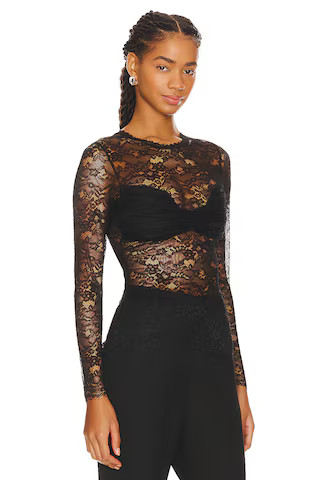 Mother of All Ellie Lace Top in Black from Revolve.com | Revolve Clothing (Global)