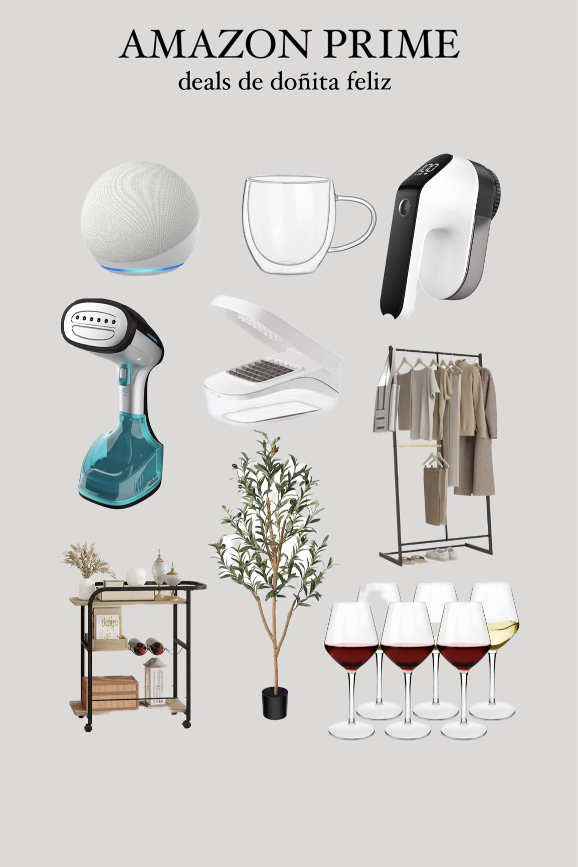 Deals hogar AMAZON PRIME copas de vino, Planta artificial, perchero, quitapelusa, plancha vapor, tazas, alexa, carrito de vino 

#LTKeurope #LTKxNSale #LTKhome