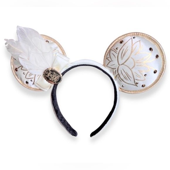 Disney Tiana White and Gold Minnie Ears Headband | Poshmark