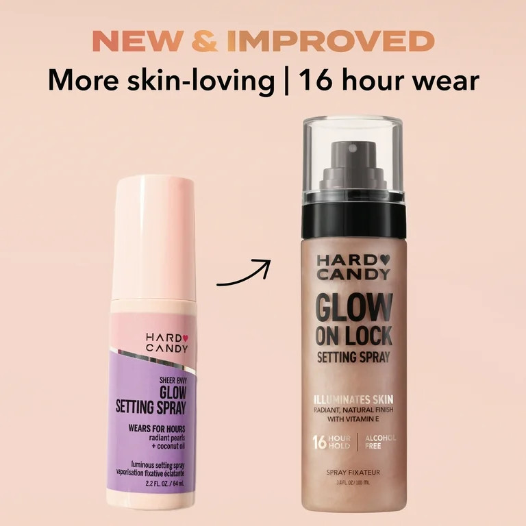 Hard Candy Glow On Lock Setting Spray, Alcohol-Free, 16 Hour Hold,  Luminous Finish | Walmart (US)