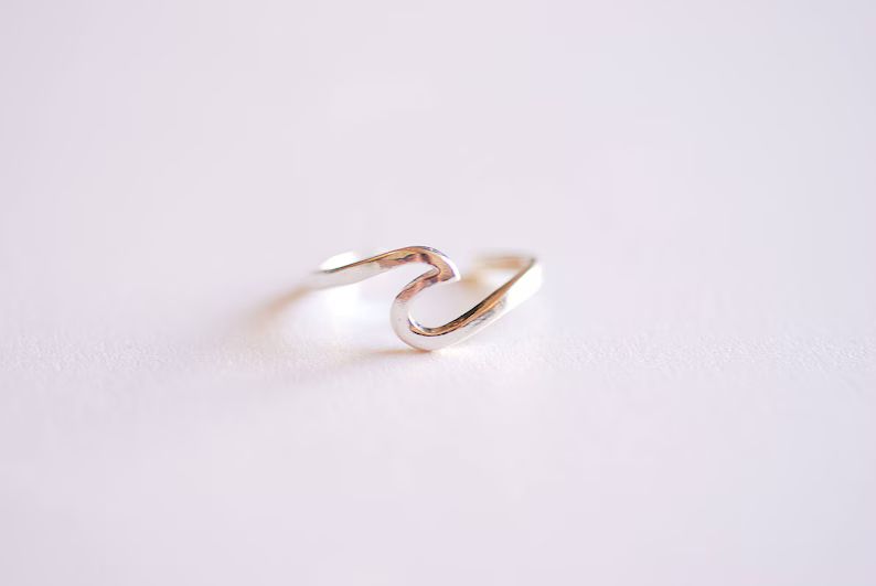 925 Sterling Silver Adjustable Wave Ring- nalu ring, ocean, wave, beach jewelry, ocean jewelry, n... | Etsy (US)