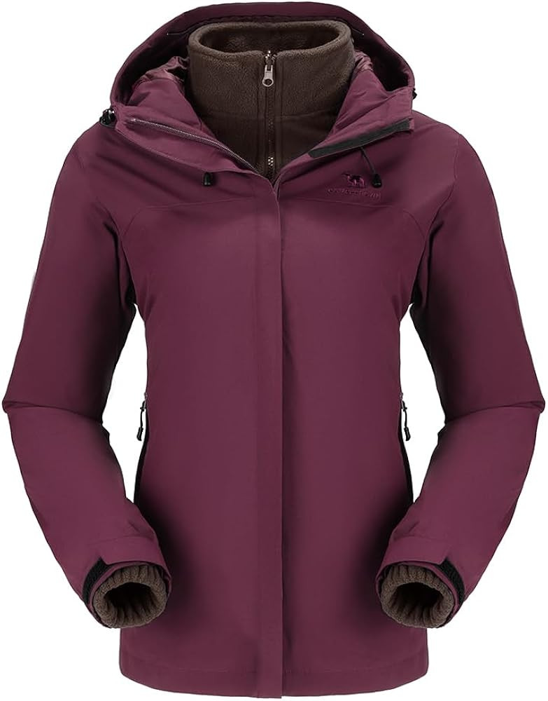 CAMEL CROWN Women's Ski Jacket Waterproof 3 in 1 Winter Coat with Fleece Inner Warm Windproof For... | Amazon (US)