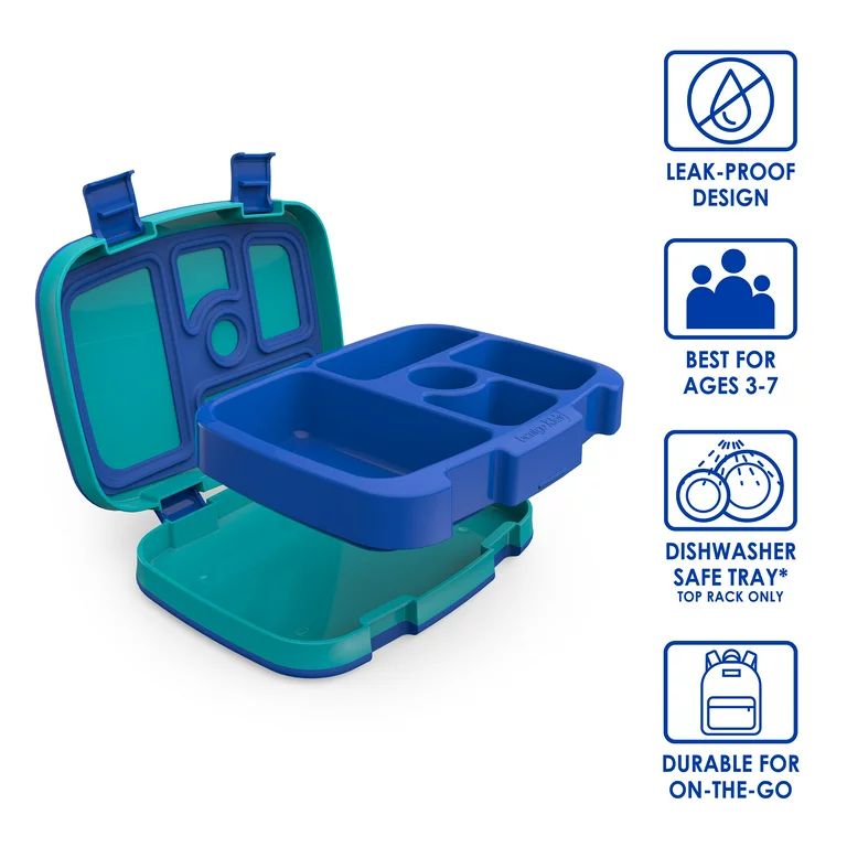Bentgo Leak-Proof 5-Compartment Lunch Box, Kids Prints, Shark | Walmart (US)