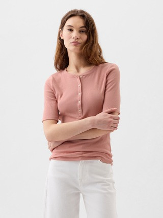 Ribbed Henley T-Shirt | Gap Factory