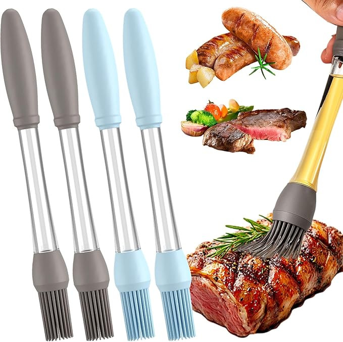 4 Pack Basting Brush for Cooking, Silicone Heat Resistant Pastry Brushes, Spread Oil Sauce Butter... | Amazon (US)