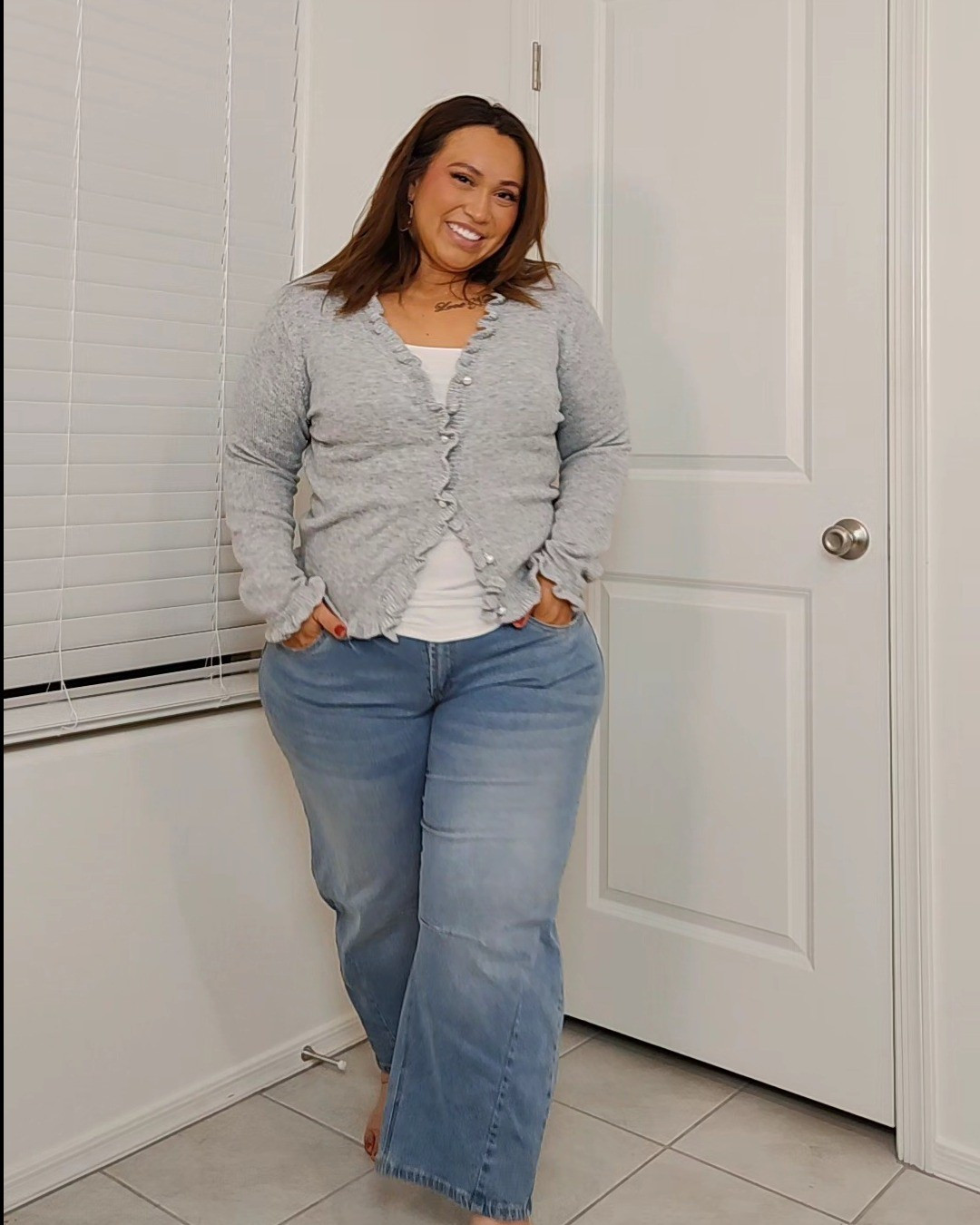 Amazon GORGLITTER Women's Dressy Cardigan Sweaters Cozy Lightweight Ruffle Button Up Long Sleeve Cute Knit Tops 2026

#LTKMidsize #LTKPlusSize