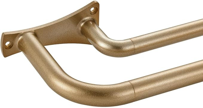 Antique Gold Double Curtain Rods, Wrap Around Double Curtain Rods for Window 28-48 Inch, Room Dar... | Amazon (US)