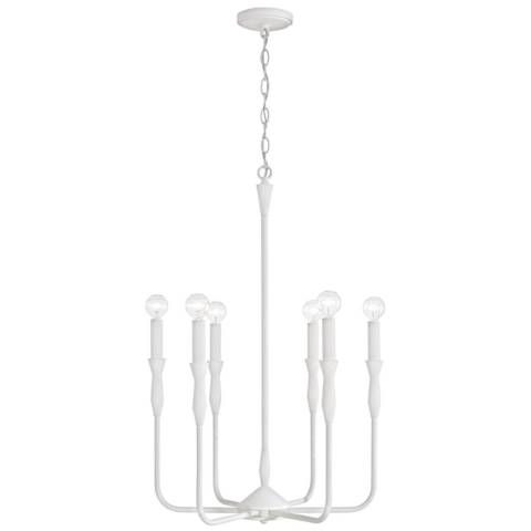Capital Lighting Paloma 6 Light Chandelier Textured White - #0465C | Lamps Plus | Lamps Plus