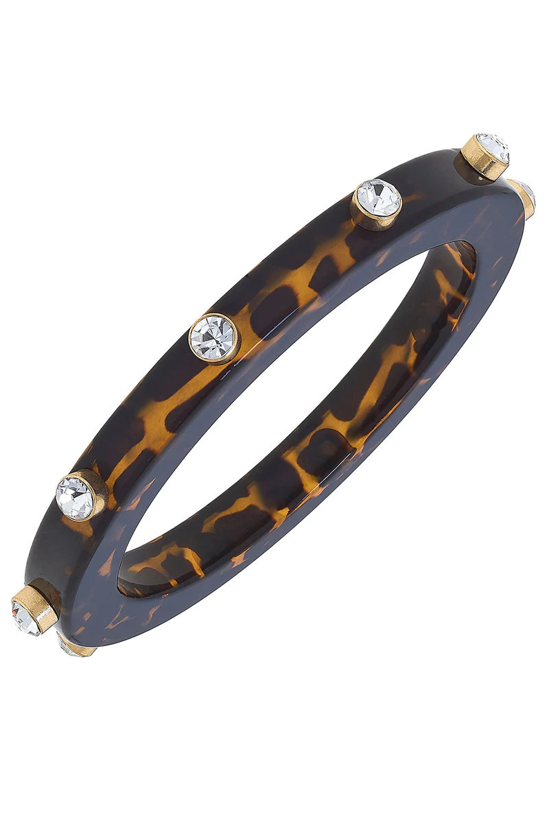 Renee Resin and Rhinestone Bangle in Tortoise | CANVAS