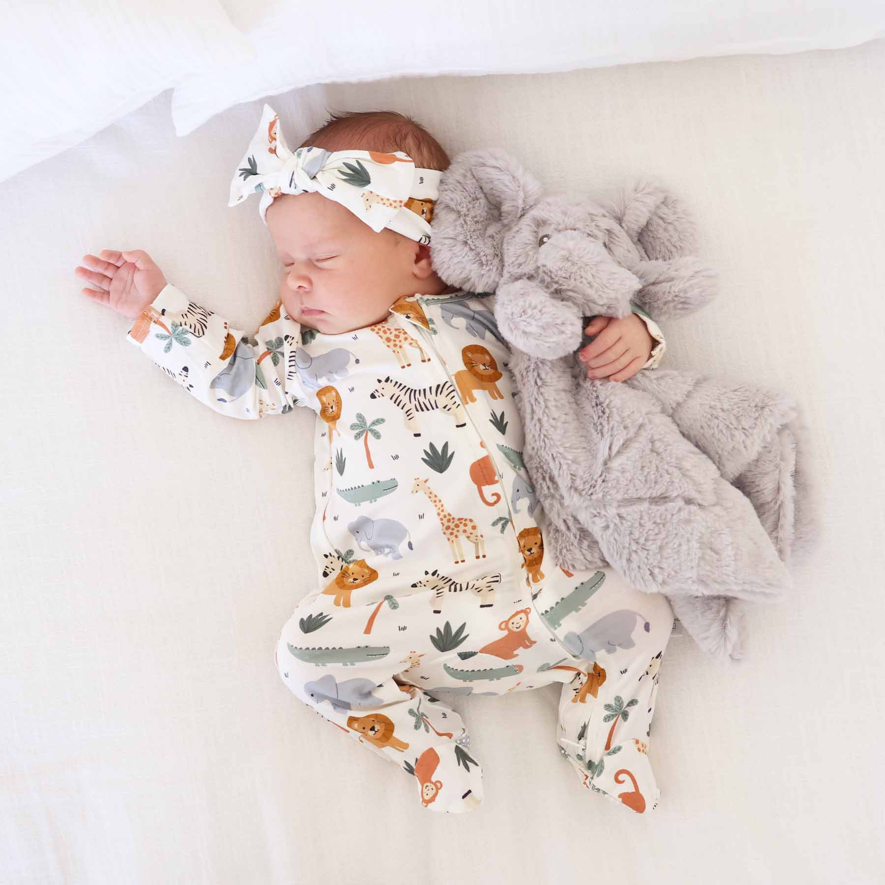 Safari Snuggles Zipper Footie | Caden Lane