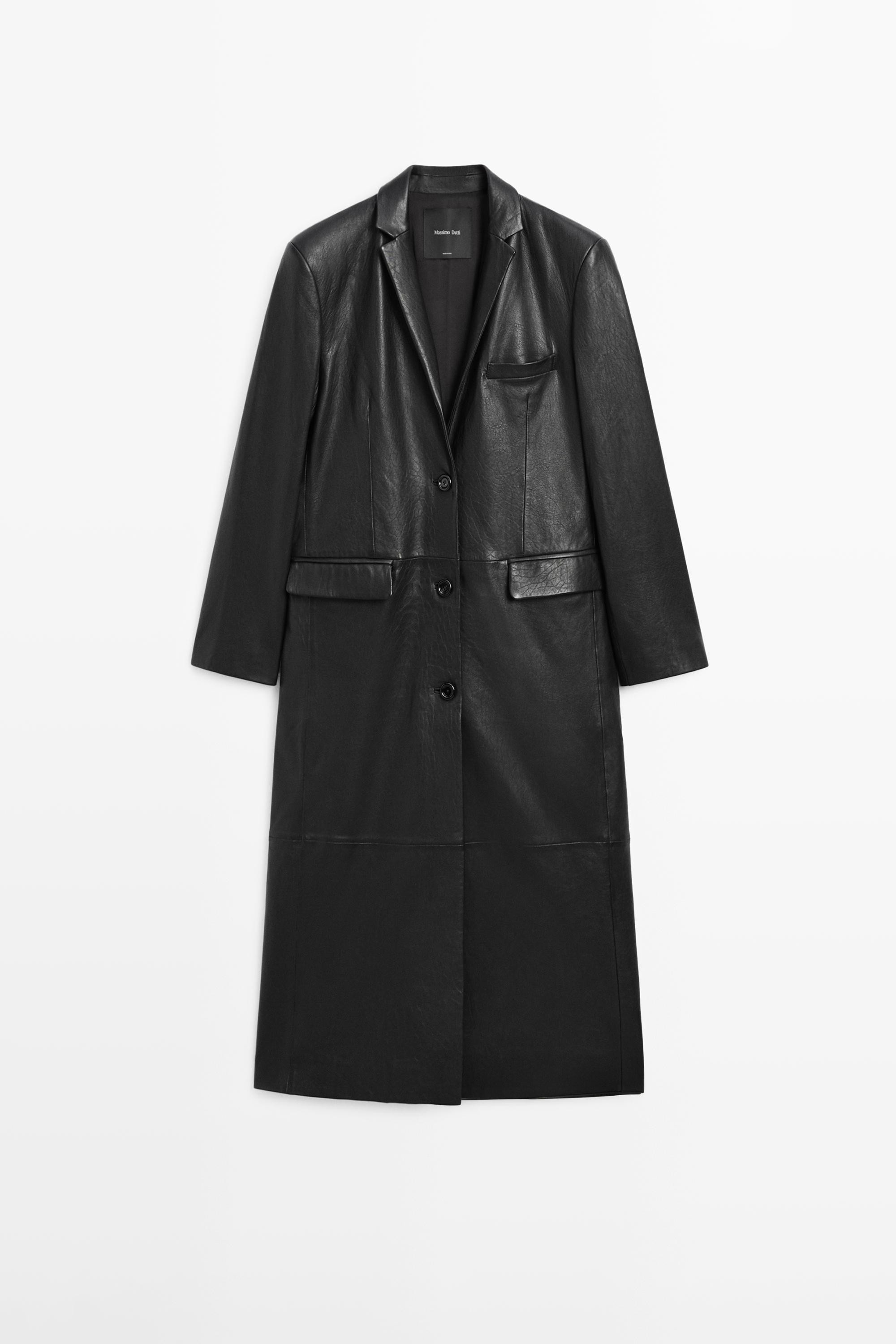 Long nappa leather coat | Massimo Dutti UK