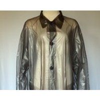 Vintage 70s Clear Gray SeeThrough Long Vinyl Raincoat Slicker Packable XL TAIWAN | Etsy (US)