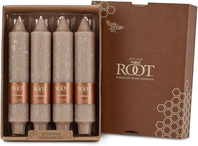 Root Candles Unscented Timberline Collenette 7-Inch Dinner Candles, 4-Count, Taupe | Amazon (US)