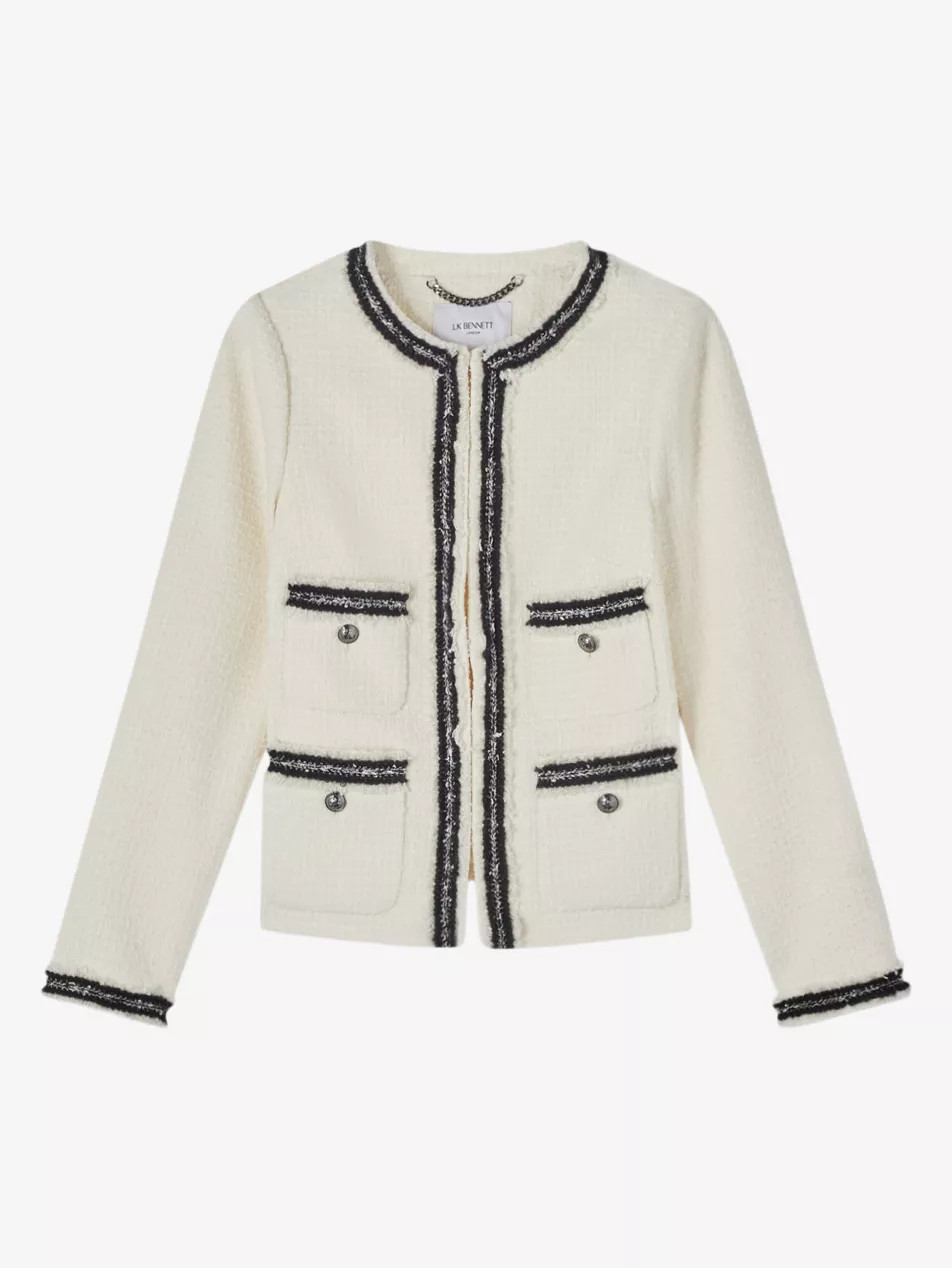 Charlie collarless tweed jacket | Selfridges