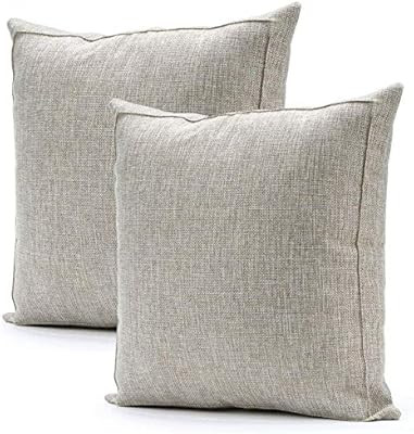 Jepeak Burlap Linen Throw Pillow Covers Cushion Cases, Pack of 2 Farmhouse Modern Decorative Soli... | Amazon (US)