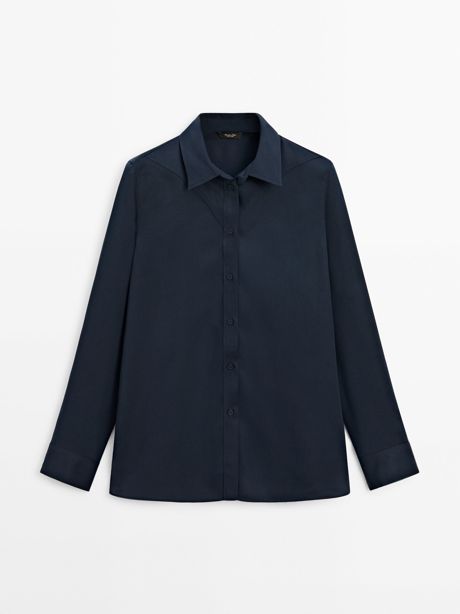 Lyocell shirt with triangular detail | Massimo Dutti US