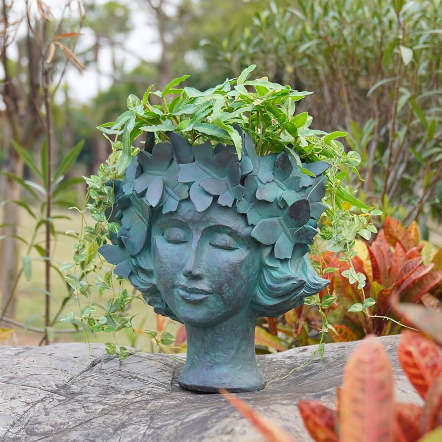 Face-Planter Succulent Head-Planter Flower Pot - Garden Plant Pot with Drainage Hole for Indoor O... | Amazon (US)