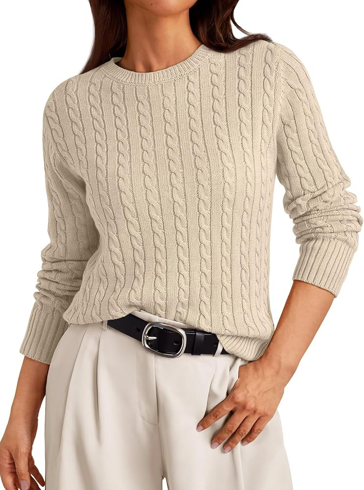 LILLUSORY Womens Lightweight Cable Knit Soft Business Casual Trendy Classic Pullover Sweaters Fal... | Amazon (US)