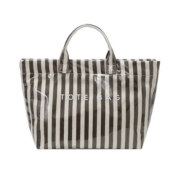Striped Tote Bag for Women, Checkered Tote Bag for Beach Pool Large Plaid Letters Print Hobo Hand... | Walmart (US)
